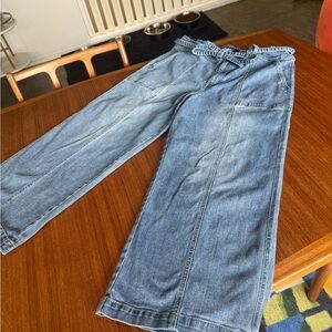 Hudson Tie-Waist Wide-Leg Jeans